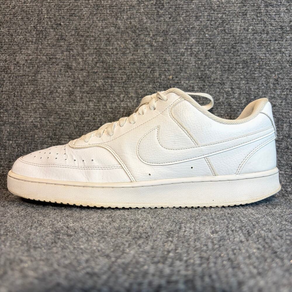 Nike Court Vision Low White Leather Classic Retro Sneakers Men Size 12